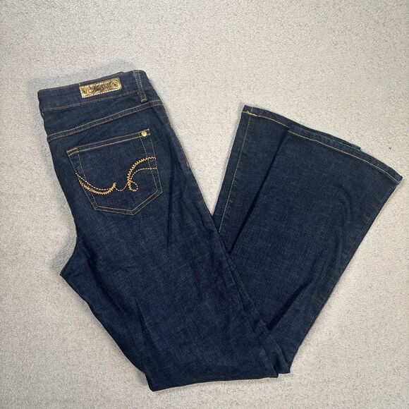 Southpole Jeans Women’s Size 9 Mid-rise Boot Cut Dark Wash Blue Jeans - Picture 1 of 11